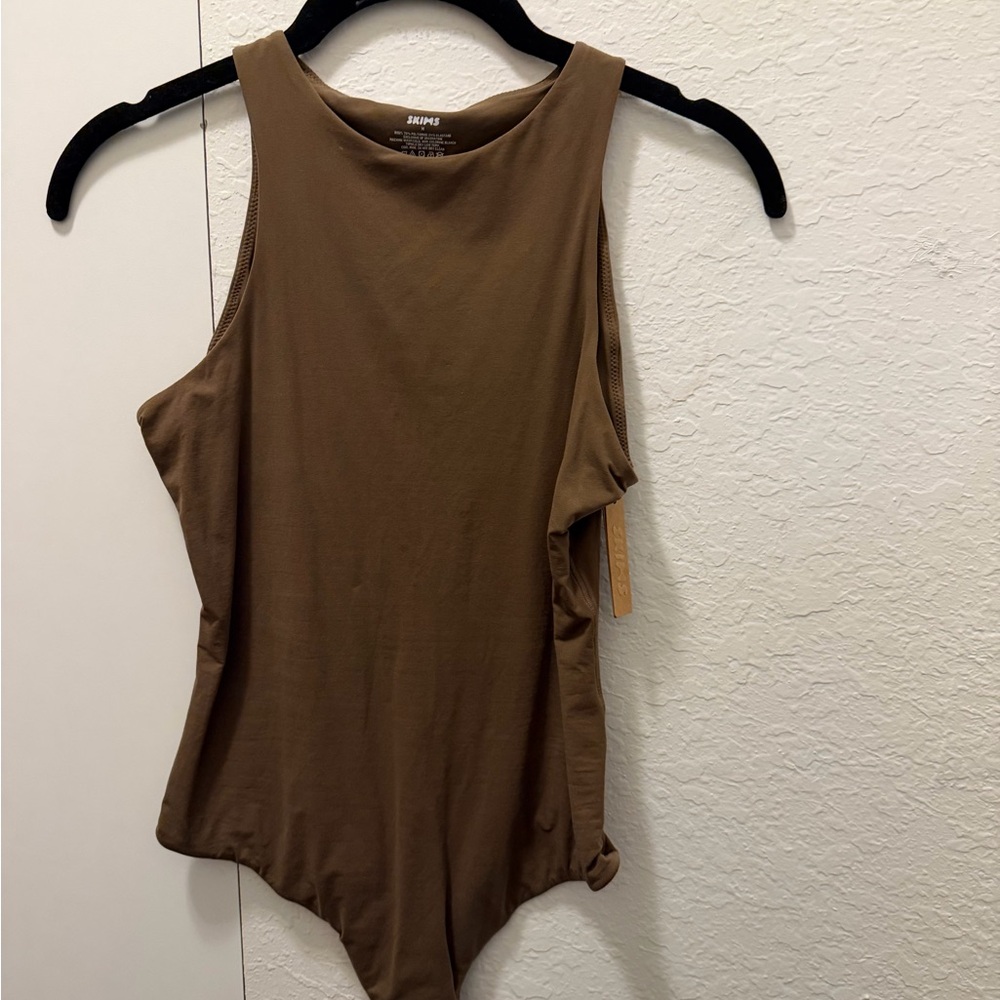 Skims Brown Sleeveless Bodysuit